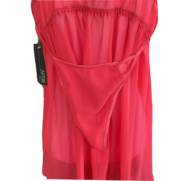 Apt 9 Intimates Womens Lingerie Set Bright Pink Orange Black Lace Size XXL NEW - Picture 3 of 8